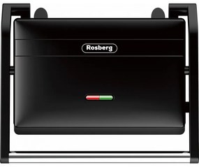 Sandwich maker grill Rosberg R51442J, 1300 W, Acoperire antiaderenta, Negru