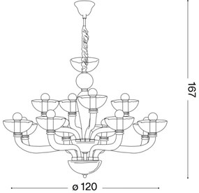 Lustră pe cablu Ideal Lux CASANOVA 16×E14/40W/230V