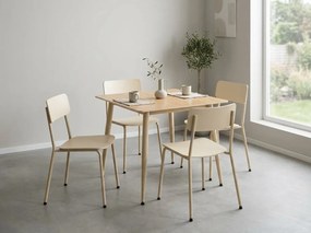 Masa de dining patrata ZURELI 80 x 80 cm, travertin/casmir