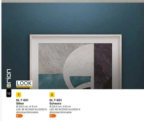 Plafoniera LED design circular LOOK argintie