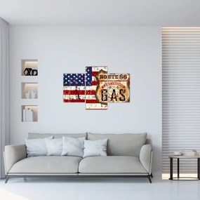 Tablou - Vintage steag (90x60 cm)