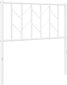 vidaXL Tăblie de pat de schimb metalică, alb, 80 cm