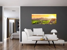Tablou cu valea Hampi în India (120x50 cm)