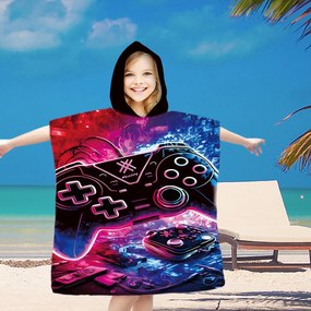 Poncho pentru copii GAMES colorat 60x90 cm