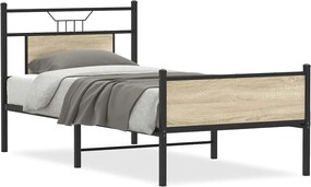 vidaXL Cadru pat fără saltea, stejar sonoma 80x200 cm lemn prelucrat