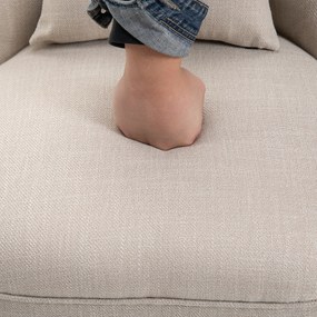 HOMCOM Fotoliu moale cu perna pentru spate, pentru citit si odihna, material textil in aspect de in, 52,5 x 69 x 77 cm, Alb crem | Aosom Romania