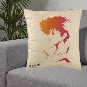 Perna Decorativa Cowboy Bebop Spike Silueta Gradient, 40x40 cm, Bej, Husa Detasabila, Perna Inclusa, BEKZ®