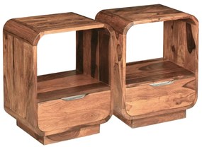 Noptiera cu sertar 2 buc, lemn masiv de sheesham, 40x30x50 cm 2
