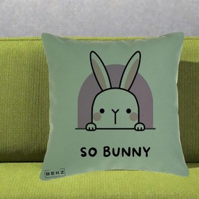 Perna Decorativa So Bunny Kawaii, 40x40 cm, Verde, Husa Detasabila, Perna Inclusa, BEKZ®