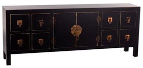 Comodă neagră joasă 130x50,5 cm Oriente – Ixia