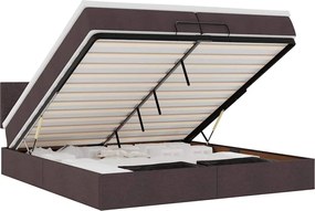 vidaXL Cadru de pat otoman cu saltea țesătură maro închis 200x200 cm