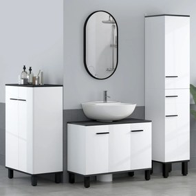 HOMCOM Dulap Înalt de Baie cu Sertar 2 Uși și Rafturi Ajustabile Mobilier Auxiliar de Baie Antirăsturnare 34x32x170 cm Alb | Aosom Romania
