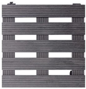 Suporturi de plante cu role, 2 buc., gri, 30x30x7,5 cm, WPC 2, Gri, 30 x 30 x 7.5 cm, Patrat