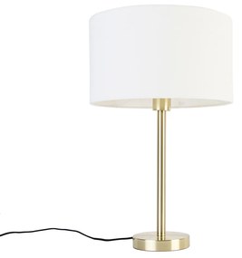 Lampa de masa clasica alama cu abajur alb 35 cm - Simplo