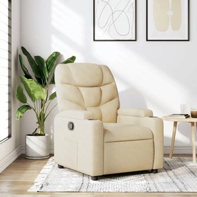vidaXL Fotoliu rabatabil, crem, material textil