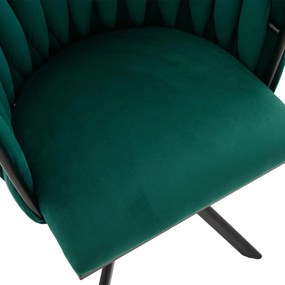 Set de 2 scaune pivotante din catifea, Smarald | Aosom Romania