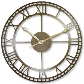 Ceas de perete metal auriu vintage 50 cm