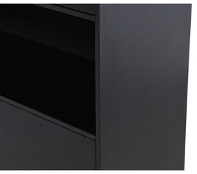 Dulap modular negru din lemn masiv de pin 40x210 cm Finca – WOOOD