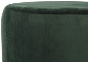 Puf/ Taburet tapitat cu franjuri Rebecca verde inchis / negru / argintiu