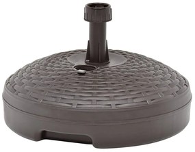 vidaXL Suport umbrelă, umplut cu apă/nisip, maro, 20 L, plastic ratan