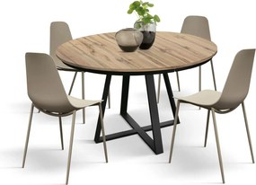 Masa Melania rotunda extensibila 120 cm - RUSTIC