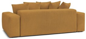 Canapea galben-muștar cu tapițerie din catifea reiată 280 cm Voltaire – Bobochic Paris