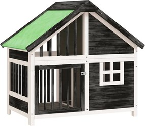 vidaXL Cușcă de câine, gri, 96x60,5x87 cm, lemn masiv de pin