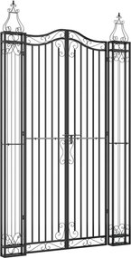 vidaXL Poartă de grădină, negru, 121x8x200 cm, fier forjat