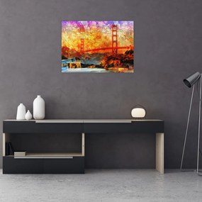 Tablou pe sticlă - Golden Gate, SanFrancisco, California (70x50 cm)