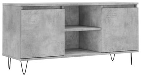 827016 vidaXL Comodă TV, gri beton, 104x35x50 cm, lemn compozit
