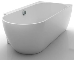 Cada freestanding Kreiner Ceylon 166x80 cm finisaj alb dreapta lipita de perete BTW