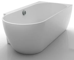 Cada freestanding Kreiner Ceylon 166x80 cm finisaj alb dreapta lipita de perete BTW