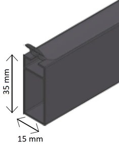 Bara rectangulara Premium pentru haine, gri antracit (Lungime: 1000 mm)