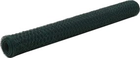 vidaXL Plasă de sârmă găini, verde, 25 x 1,2 m, oțel cu înveliș PVC