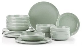 Set de masă, 18 piese, verde, porțelan