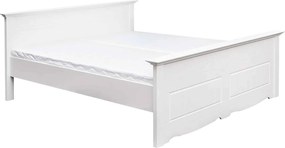 Pat lemn masiv alb Linea - 90x200