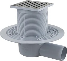 Sifon pardoseala 105 105 50 mm iesire laterala, gratar din otel inoxidabil, sistem de retinere a mirosurilor umed APV103