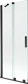 Mexen Velar paravan de cadă cu 2 aripi culisant 80 x 150 cm, transparent, negru - 896-080-000-01-70