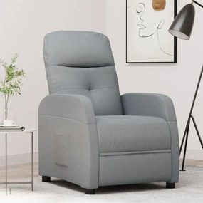 289816 vidaXL Fotoliu rabatabil, gri deschis, material textil