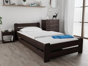 Pat Laura 90x200 cm, nuc Saltele: Cu saltele Somnia 17 cm, Lamele de pat: Cu lamele curbate