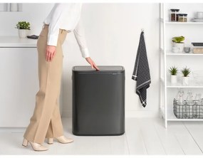 Cos de gunoi Brabantia Bo Touch 1008858, 60 L, Deschidere lina si silentioasa, Deschidere mare, Gri
