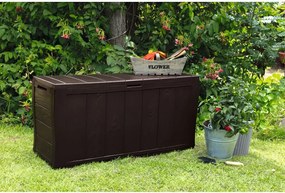 Cutie de depozitare pentru grădină maro închis din plastic Sherwood – Keter