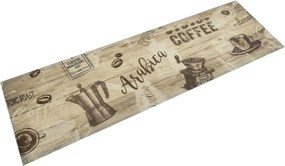 vidaXL Covor de bucătărie lavabil Coffee, maro, 45x150 cm, catifea