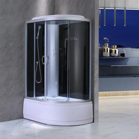Cabină de duș Cora cu tavă adâncă și instalare pe partea stângă
