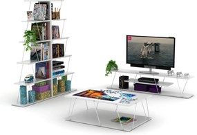 Biblioteca - Tars Mini Alb/Crom