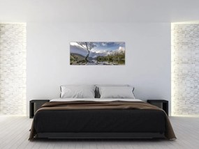 Tablou cu râu și copac (120x50 cm)