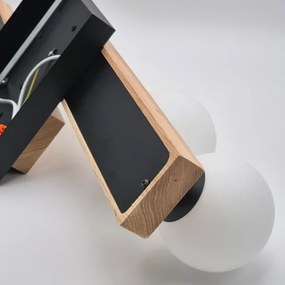 Lustră pe cablu CORTINA 2xE27/15W/230V + 2xG9/5W/230V negru/stejar