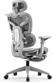 RESIGILAT- Scaun ergonomic, Sezut Translatie, cotiere 6D, tetiera 6D, suport lombar reglabil, spătar reglabil inaltime, pivotant, suport picioare, Gri