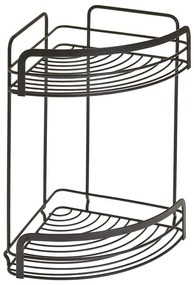 Raft de colț cu 2 etaje pentru baie Metaltex Origin Lava, negru