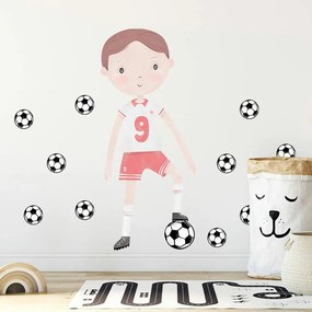 Autocolant de perete Bayo Fotbalistul, roșu
